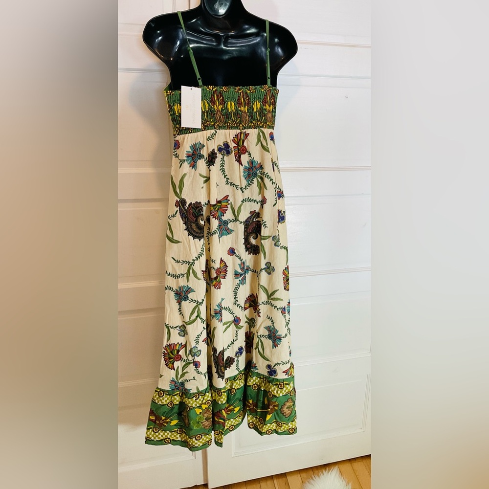Floral Green and Cream Dress - Picture 7 of 8